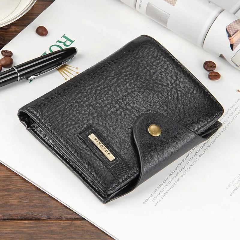 PIROYCE™ Classic Snap-Button Leather Wallet