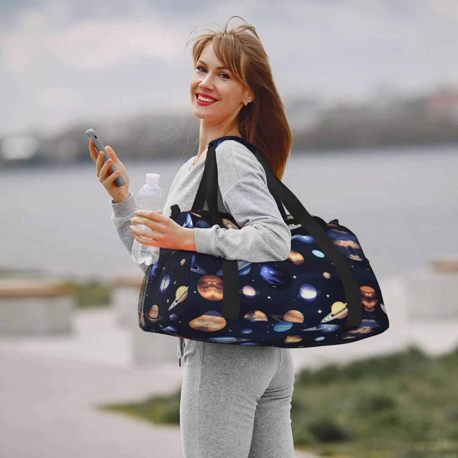Planets Stars And Milky Way Galaxy Travel Bag, Weekender Bags For Women Men For Outdoor Adventures, Ideal For Camping And Hiking