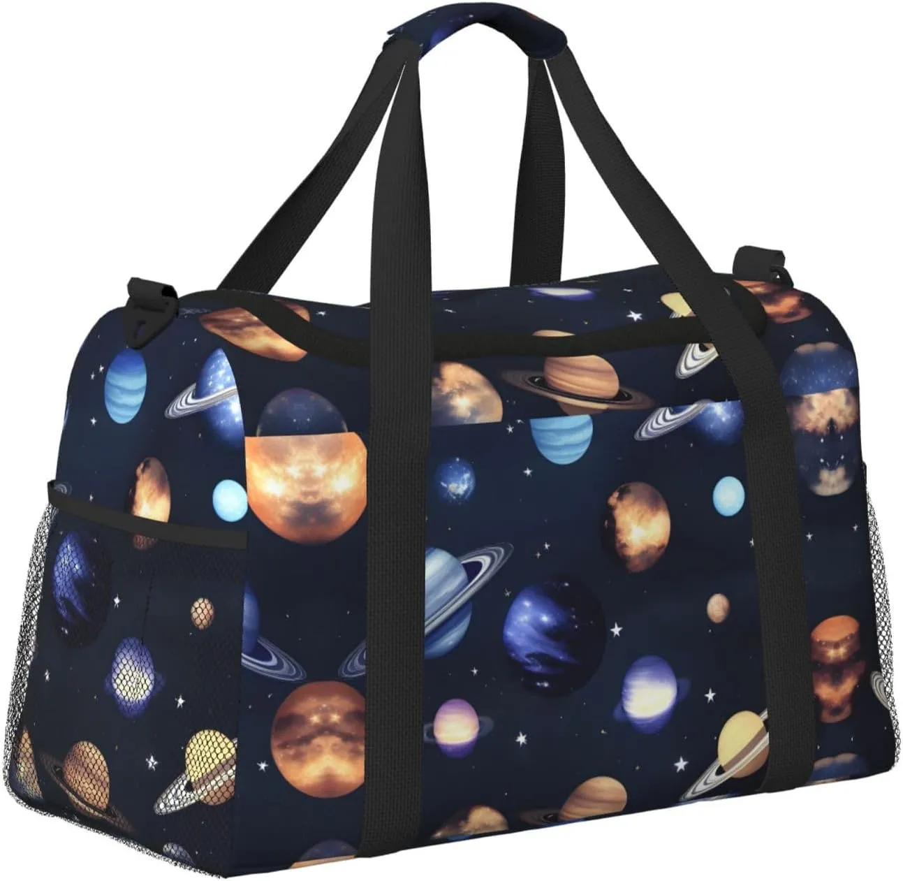 Planets Stars And Milky Way Galaxy Travel Bag, Weekender Bags For Women Men For Outdoor Adventures, Ideal For Camping And Hiking