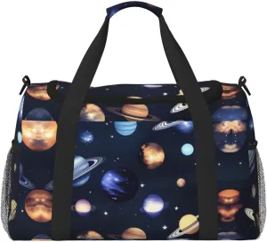 Planets Stars And Milky Way Galaxy Travel Bag, Weekender Bags For Women Men For Outdoor Adventures, Ideal For Camping And Hiking