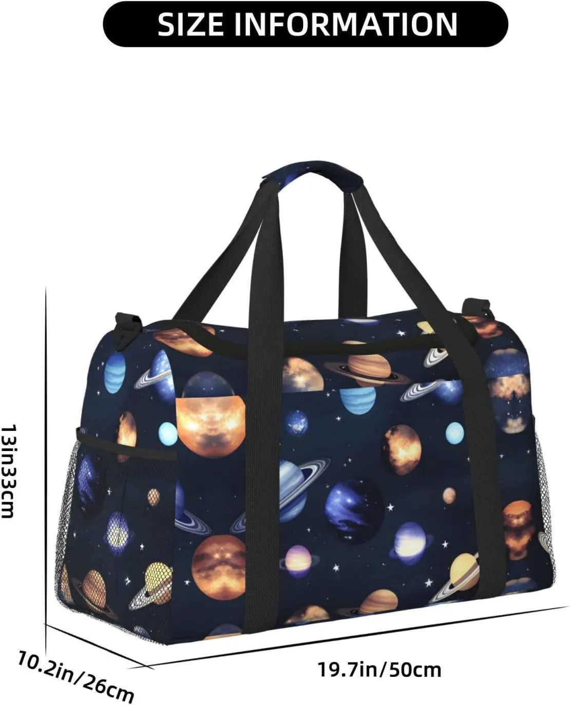 Planets Stars And Milky Way Galaxy Travel Bag, Weekender Bags For Women Men For Outdoor Adventures, Ideal For Camping And Hiking