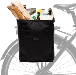 Po Campo Bags Bike Accessories – Orchard Grocery Pannier – Rear Rack Bicycle Storage Bag – Waterproof, Large Bicycle Pannier for Shopping, Urban Commuting, Travel (Black Ripstop)