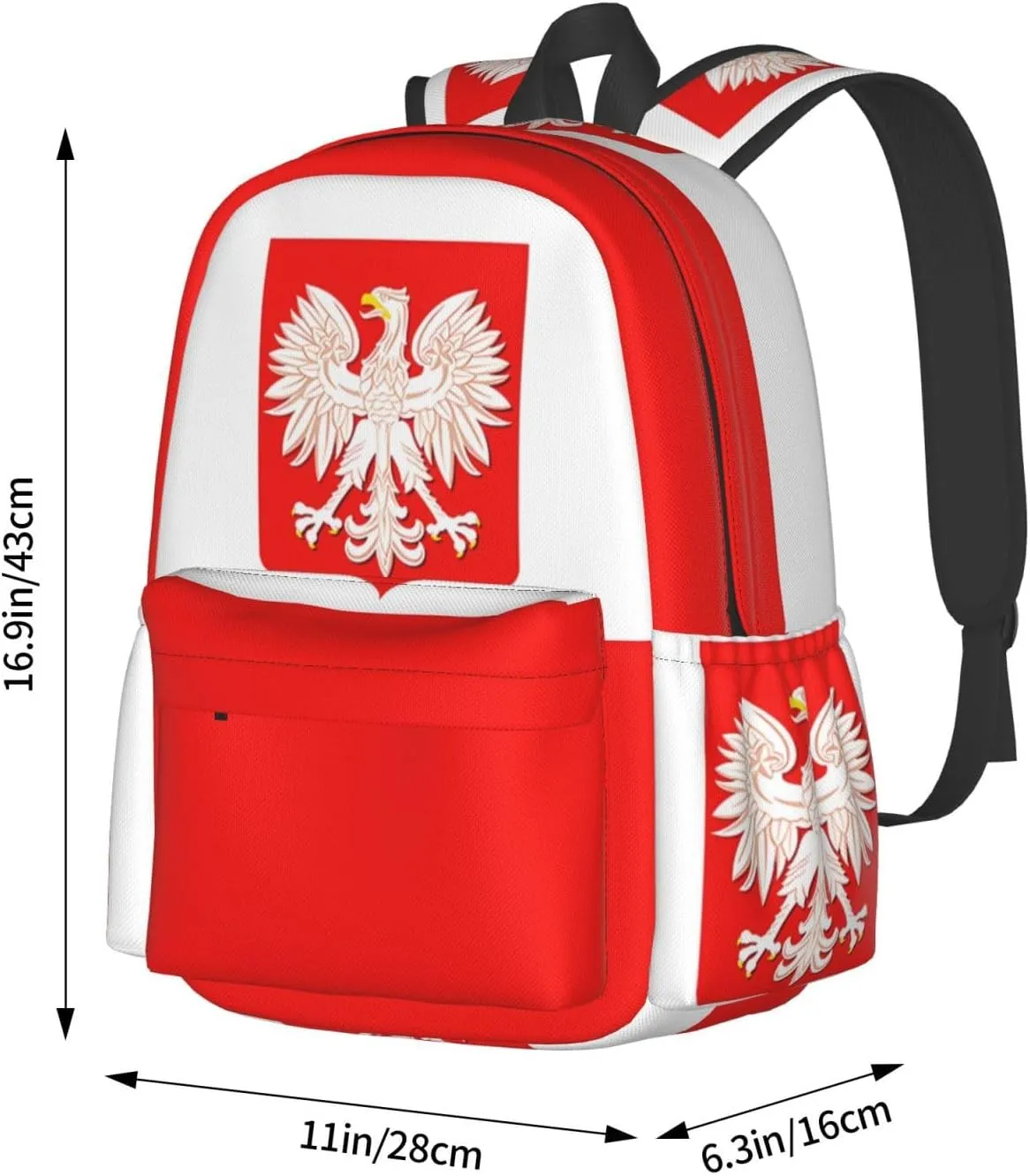 Polish Flag Poland Polska Eagle Laptop Backpack Work Travel Backpacks Business Rucksack Casual Outdoor Daypack with Adjustable Strap Bags for Sports Office Gym Hiking