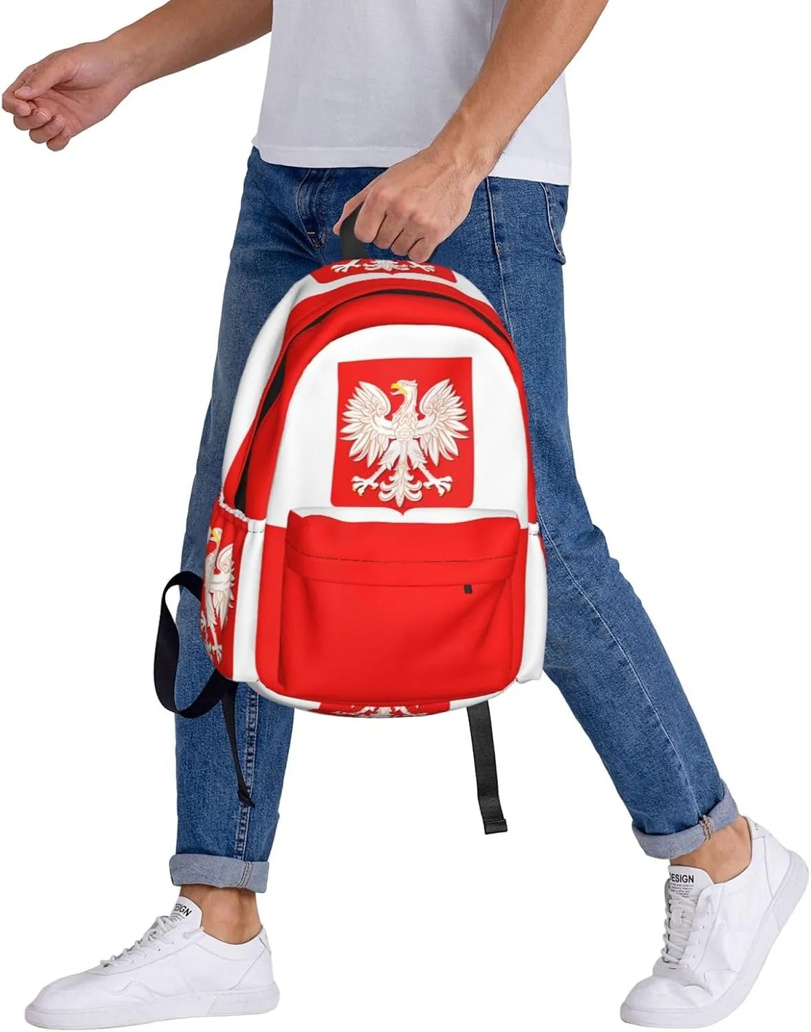 Polish Flag Poland Polska Eagle Laptop Backpack Work Travel Backpacks Business Rucksack Casual Outdoor Daypack with Adjustable Strap Bags for Sports Office Gym Hiking