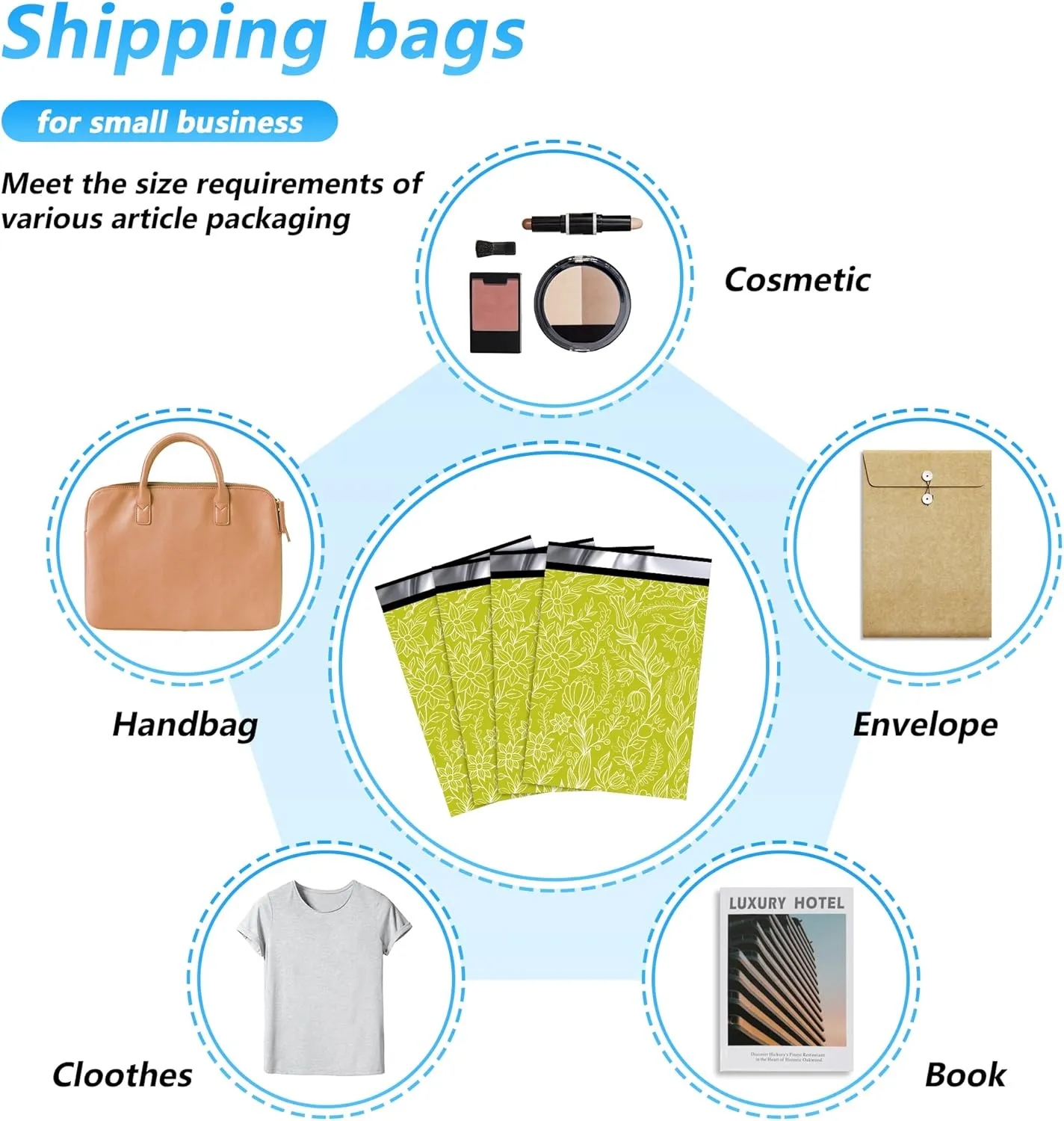 Poly Mailer 10x13 Inch 100 Pcs, Waterproof and Tear-Resistant Shipping Bags for Clothing, Strong Mailing Bags with Self-Seal, Cute Packaging Bags for Small Business - Flower