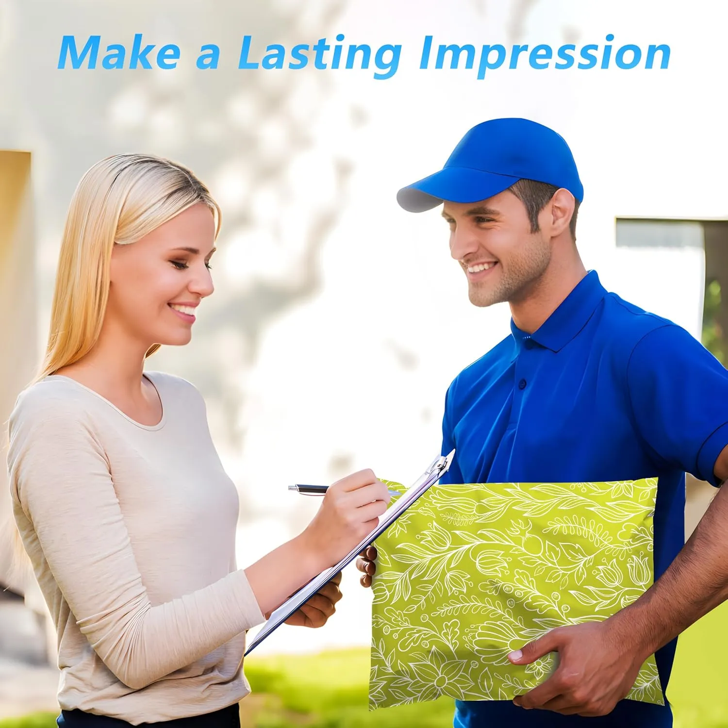 Poly Mailer 10x13 Inch 100 Pcs, Waterproof and Tear-Resistant Shipping Bags for Clothing, Strong Mailing Bags with Self-Seal, Cute Packaging Bags for Small Business - Flower