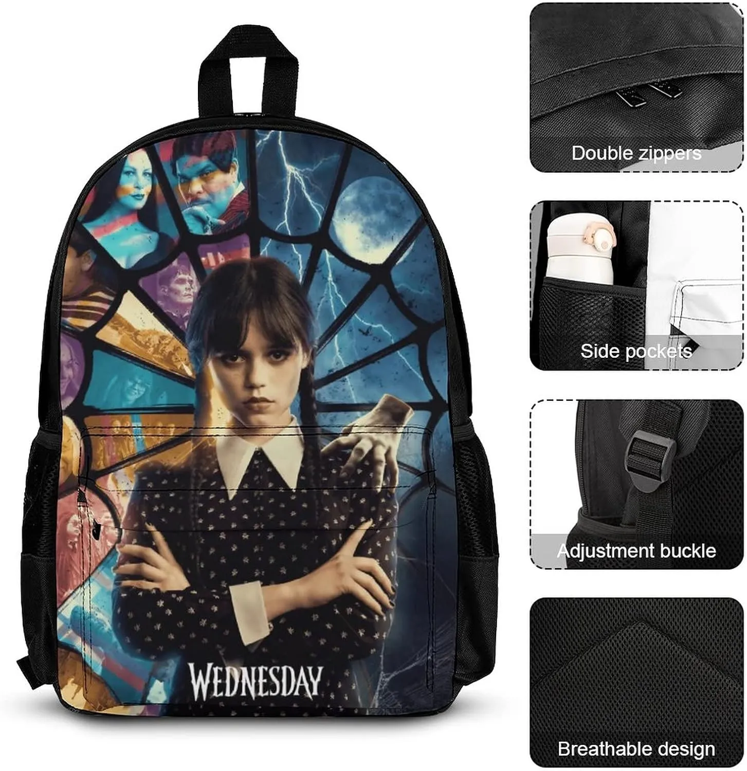 Portable Backpack Insulated Lunch Bag Pencil Case 3 Piece Set For Women Teen Backpack Bag Insulated Dinner Bag Pencil Pouch 3 Pcs Set, Blue