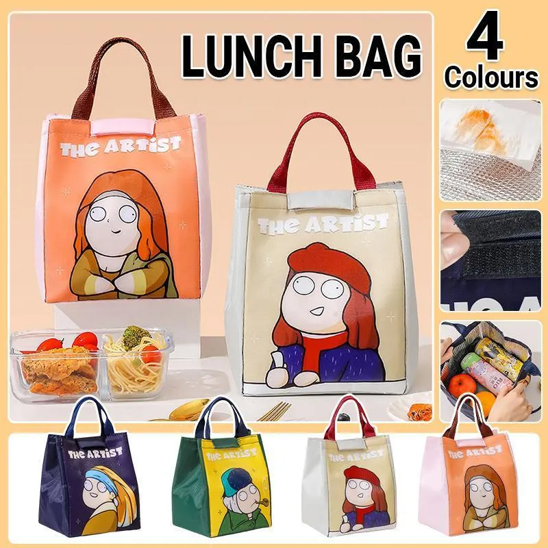 Portable Lunch Bag 1PC 4Colours 19*16*23cm Thermal Insulated
