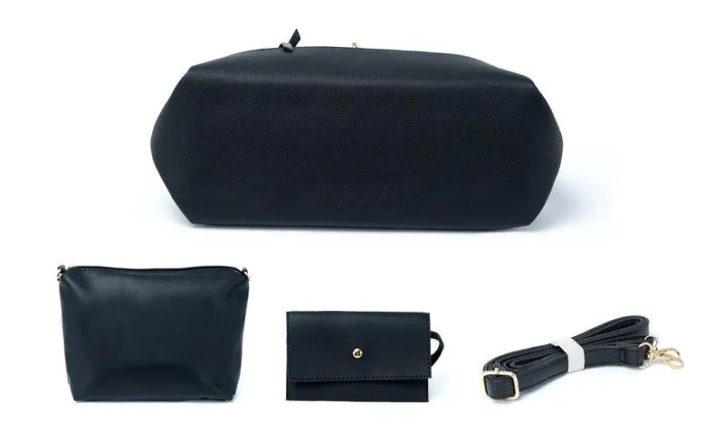 Prado Authentic Premium Leather Bag Set of 3 - Black