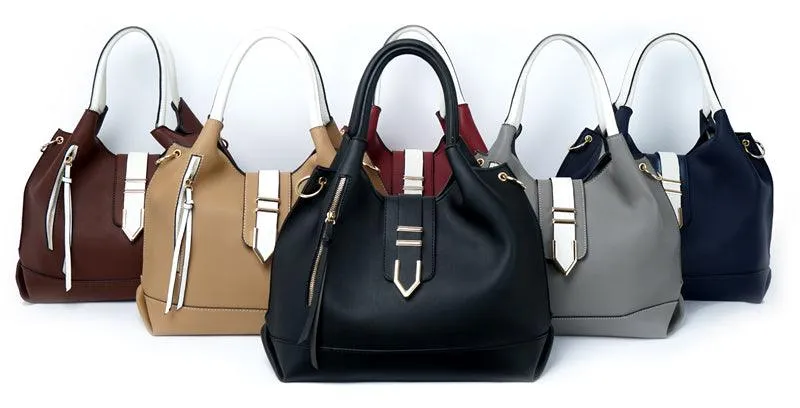 Prado Authentic Premium Leather Bag Set of 3 - Wine