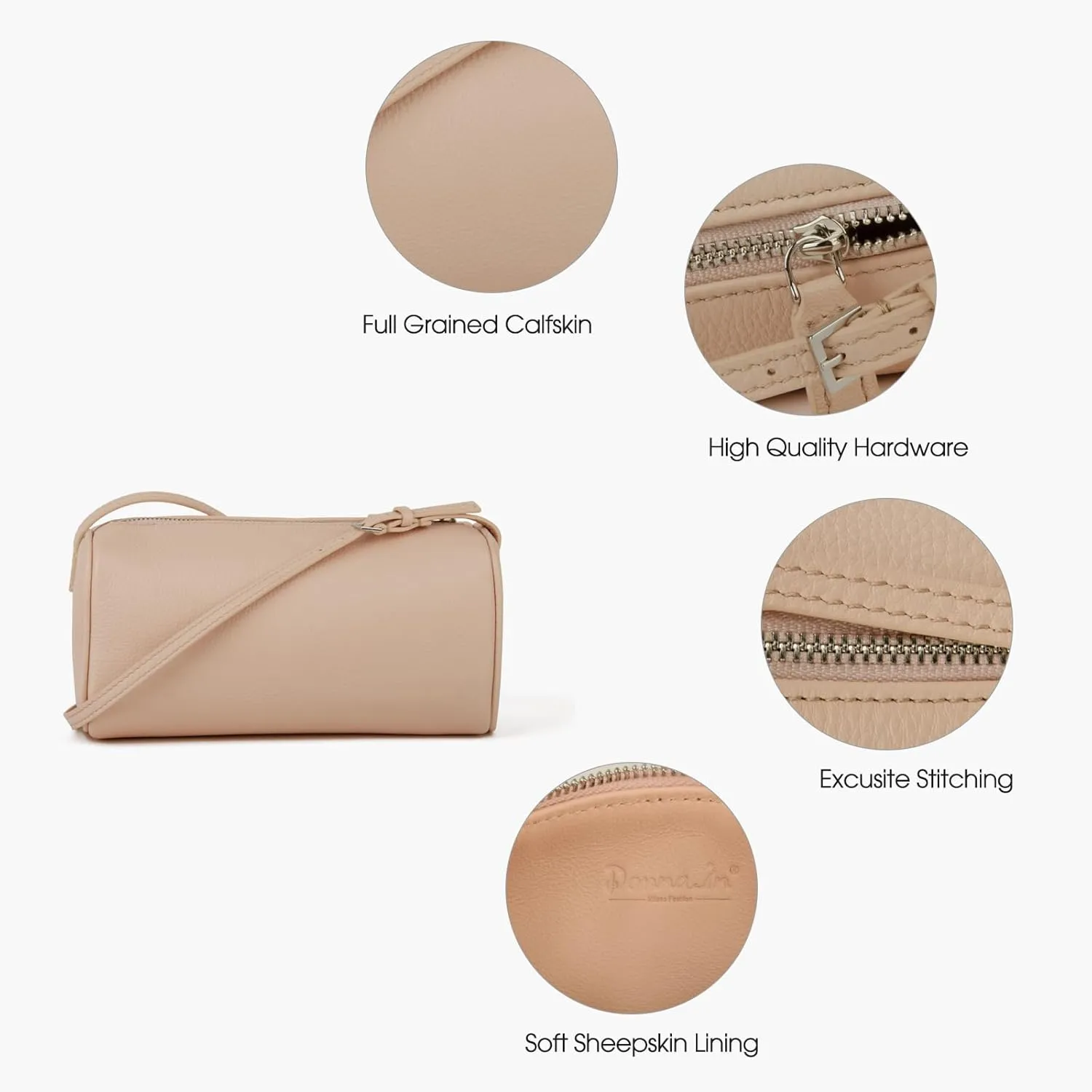 Premium Full-Grained Leather Crossbody Purses for Women, Hobo Bags for Women Crossbody with Adjustable Strap