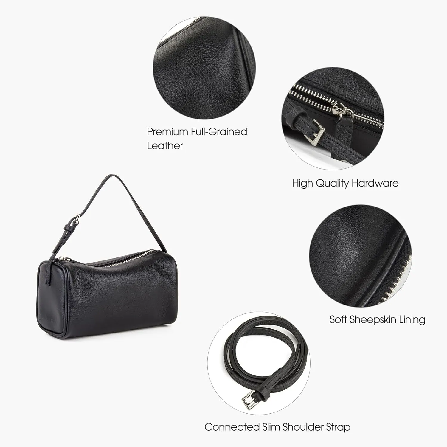 Premium Full-Grained Leather Crossbody Purses for Women, Hobo Bags for Women Crossbody with Adjustable Strap