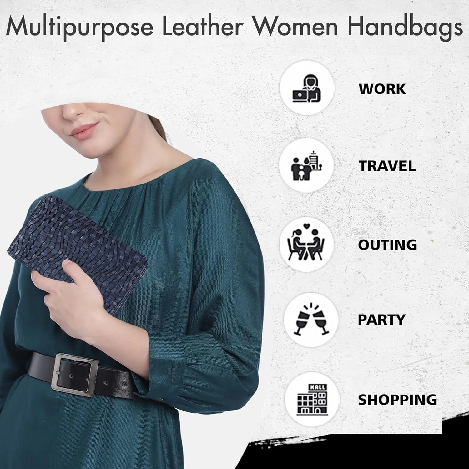 Premium Genuine Leather Women's Wallet: RFID Blocking, Multiple Card Slots, Zipper Pocket - Stylish & Durable - Perfect for Everyday Use (VL-408-Navy)