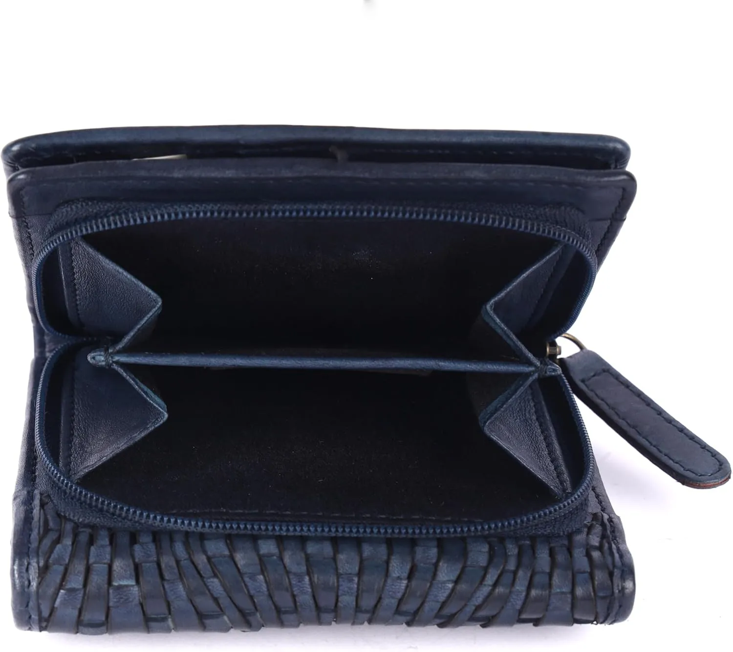 Premium Genuine Leather Women's Wallet: RFID Blocking, Multiple Card Slots, Zipper Pocket - Stylish & Durable - Perfect for Everyday Use (VL-408-Navy)