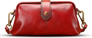 Premium Leather Retro Handmade, Retro Handmade Doctor Bag Crossbody, Trendy Shoulder Purses Commuter Bag，Small Women Crossboy, Phone Purse Handbags for Women