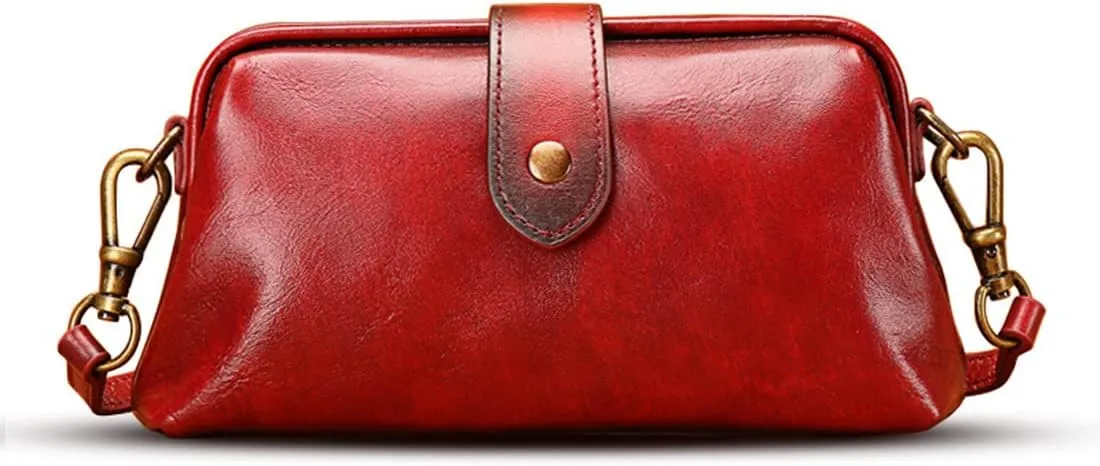 Premium Leather Retro Handmade, Retro Handmade Doctor Bag Crossbody, Trendy Shoulder Purses Commuter Bag，Small Women Crossboy, Phone Purse Handbags for Women