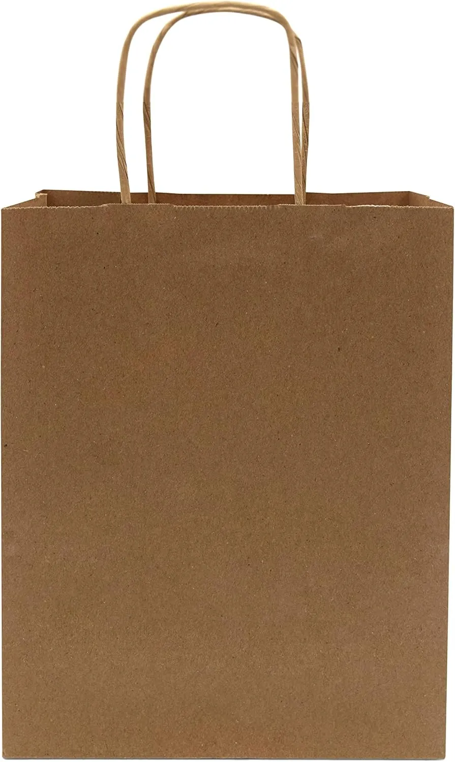 Prime Line Packaging Brown Paper Bags with Handles, Kraft Gift for Small Business, Shopping, Retail Store, Boutique, Christmas, Bulk, 8x4x10, 400 Pack