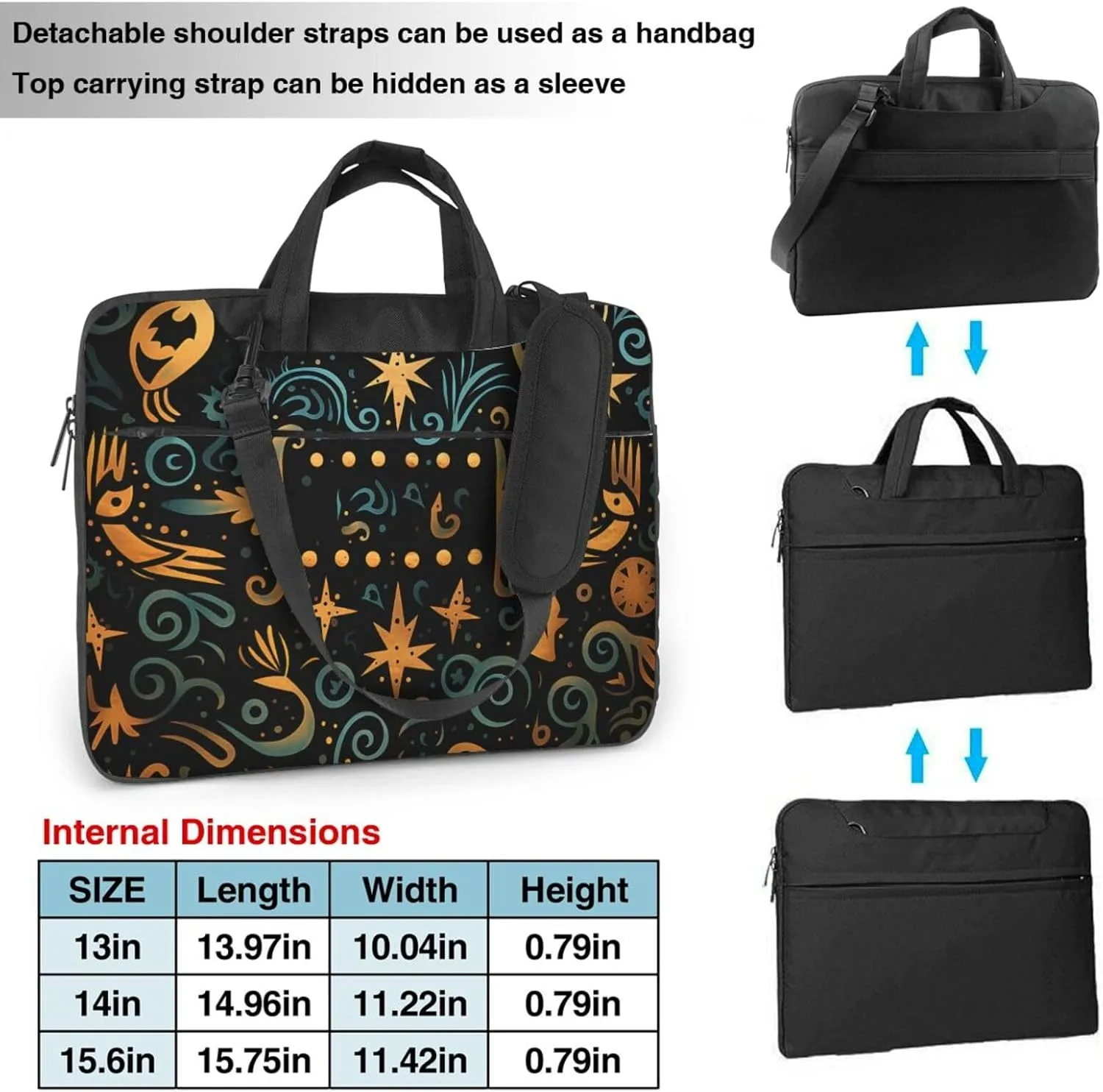 Primitive Laptop Bag for Women Men 15.6" Computer Sleeve Business Travel Briefcase Messenger Bag
