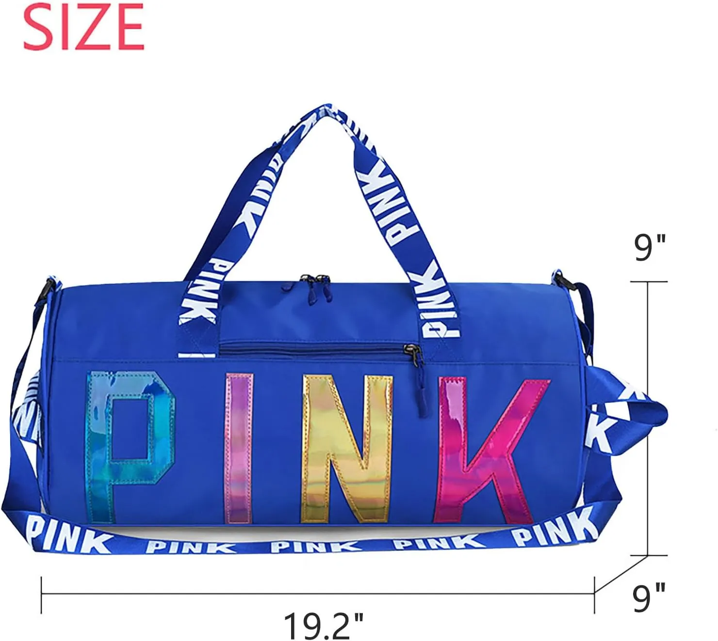 Printed Travel Tote Bag Dry Wet Separation Sports Duffels Bag with Shoes Compartment Weekender Bag for Women and Men (Blue Laser)