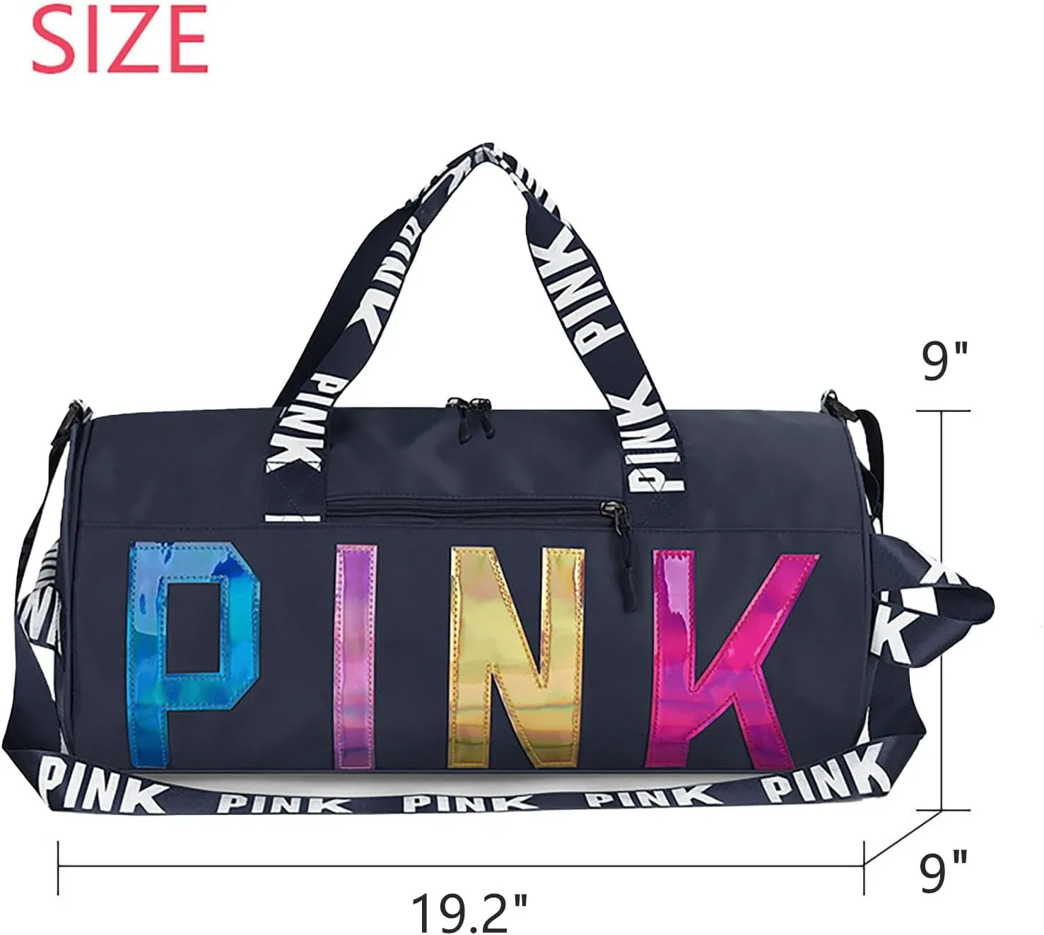 Printed Travel Tote Bag Dry Wet Separation Sports Duffels Bag with Shoes Compartment Weekender Bag for Women and Men (Dark Blue Laser)