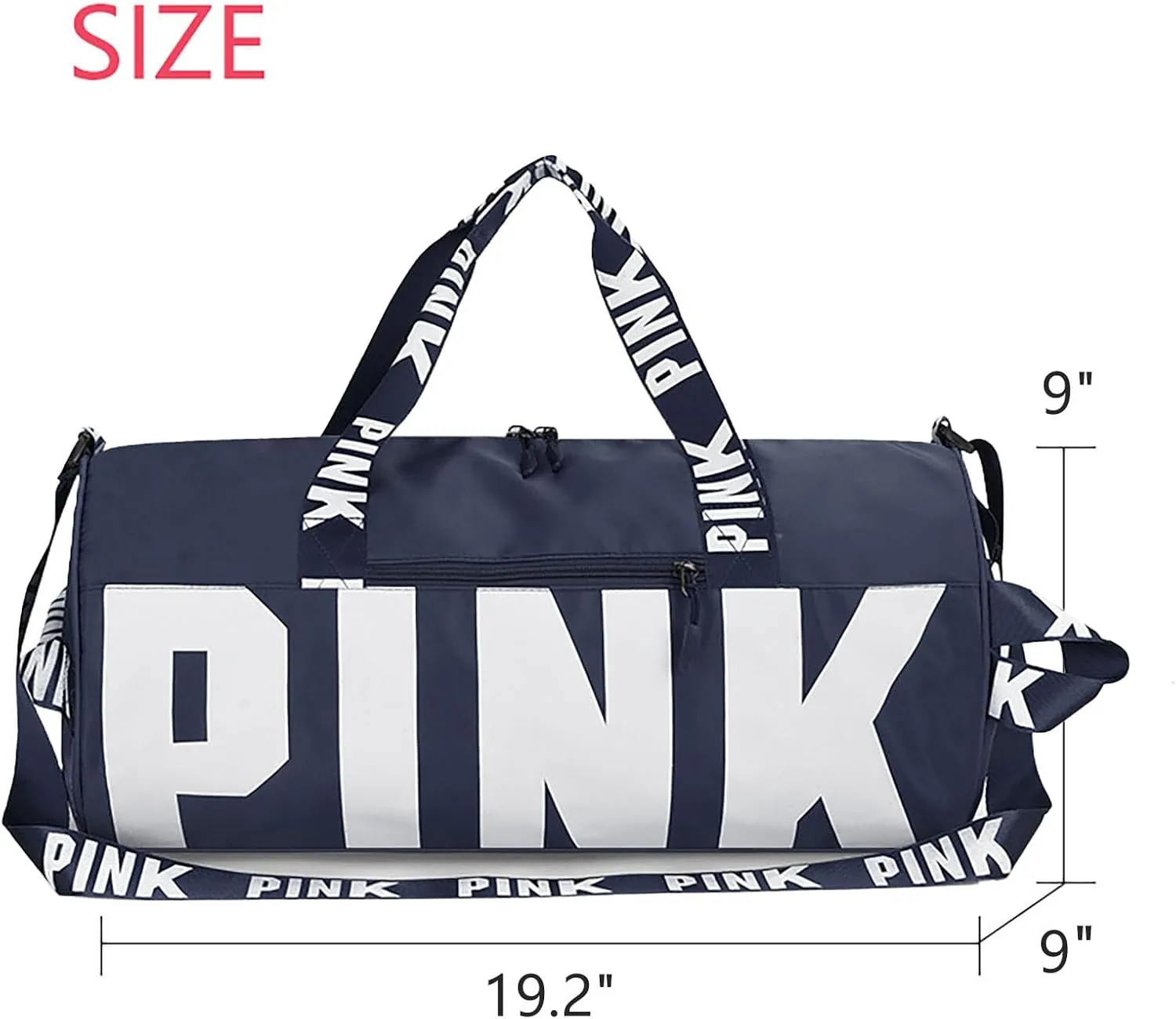 Printed Travel Tote Bag Dry Wet Separation Sports Duffels Bag with Shoes Compartment Weekender Bag for Women and Men (Dark Blue)