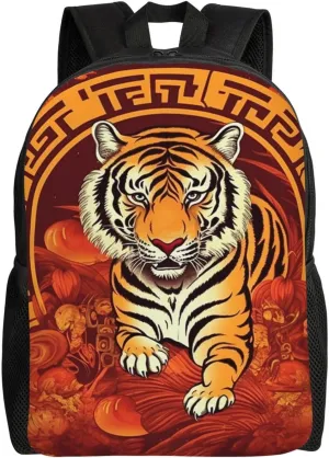 Prosperity in the Year of the Tiger Travel Backpack for Men & Women 15.6 inch Laptop Backpack Waterproof Work Back Pack