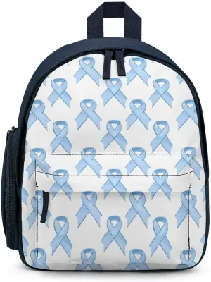 Prostate Cancer Awareness Blue Ribbons Backpack Small Shoulder Bag Travel Bag Casual Daybacks Handbags One Size