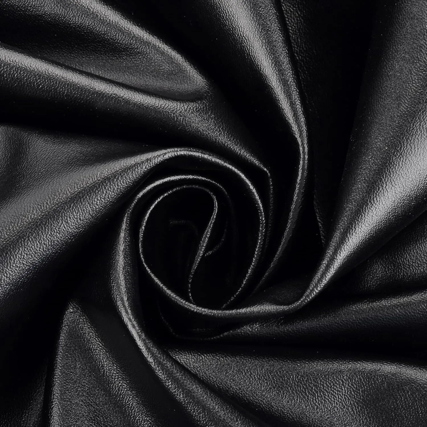 PU Fabric Leather 2 Yards 58" x 72", 0.8mm Thick Faux Synthetic Leather Material Sheets for Upholstery Crafts, DIY Sewings, Sofa, Handbag, Hair Bows Decorations (Black_Smooth Surface_Light Weight)