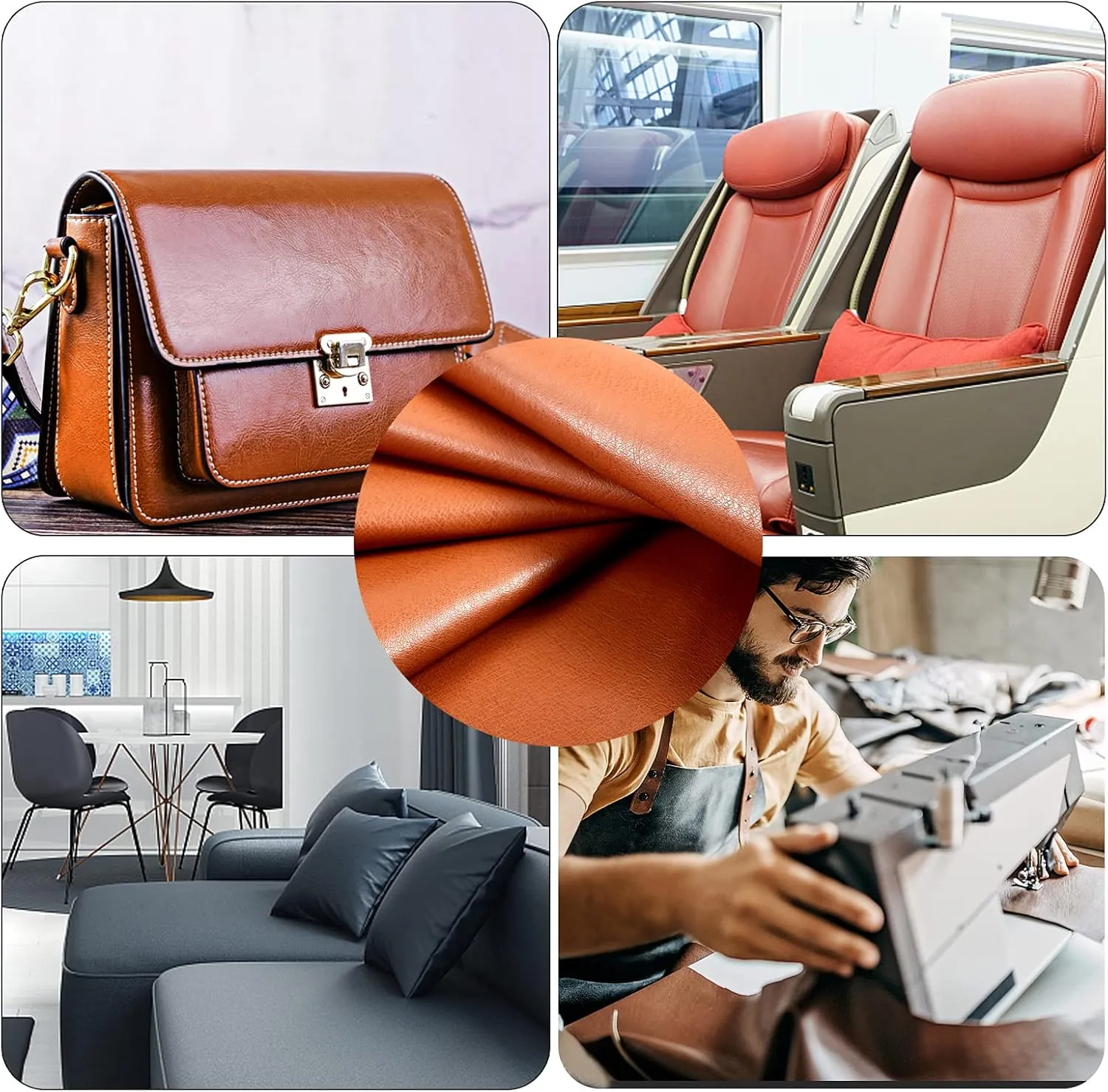PU Fabric Leather 2 Yards 58" x 72", 0.8mm Thick Faux Synthetic Leather Material Sheets for Upholstery Crafts, DIY Sewings, Sofa, Handbag, Hair Bows Decorations (Black_Smooth Surface_Light Weight)