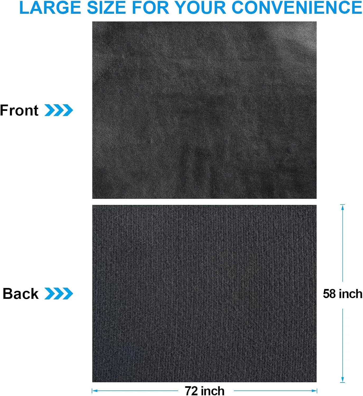 PU Fabric Leather 2 Yards 58" x 72", 0.8mm Thick Faux Synthetic Leather Material Sheets for Upholstery Crafts, DIY Sewings, Sofa, Handbag, Hair Bows Decorations (Black_Smooth Surface_Light Weight)