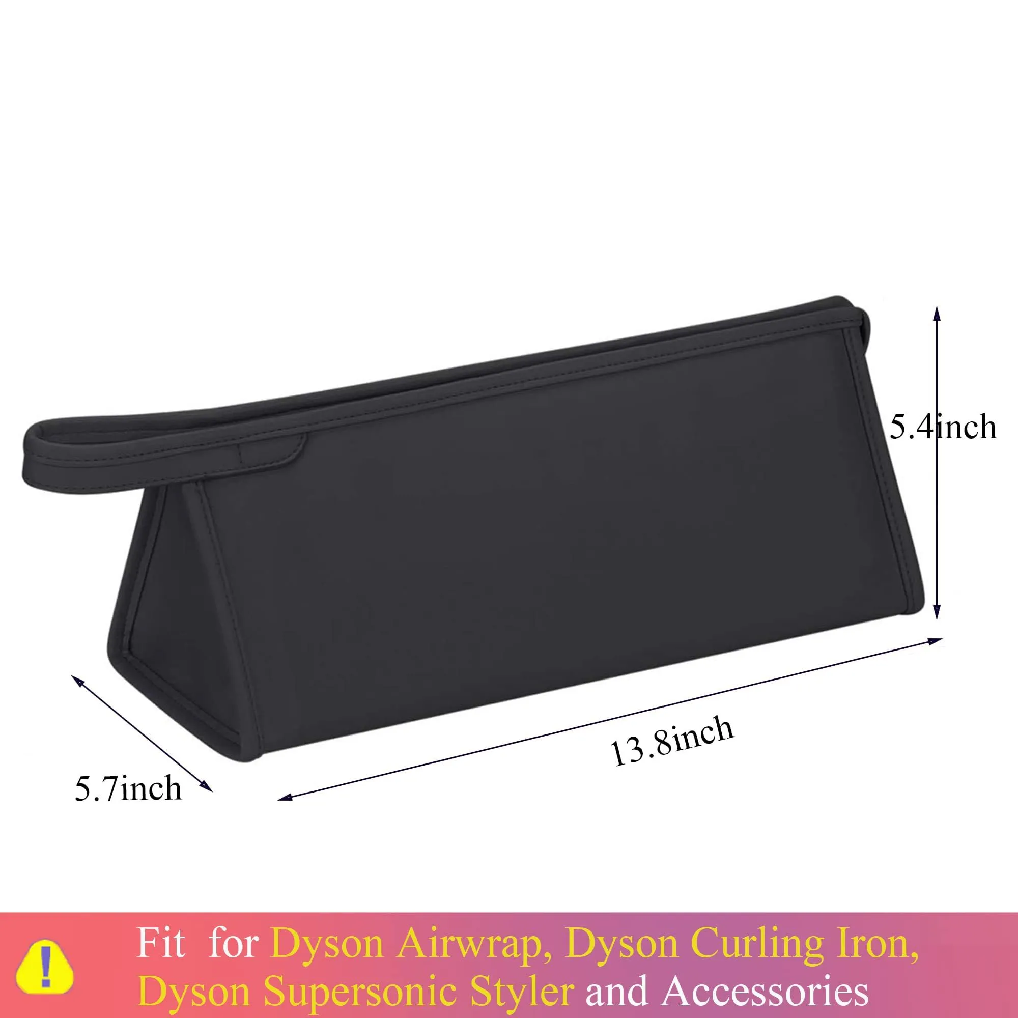 Pu Leather Travel Case Compatible with Dyson Airwrap Styler/Shark Flexstyle, Portable Carrying Case for Dyson Supersonic Hair Dryer, Shockproof Protection Organizer Bag Travel Storage Bag, Black
