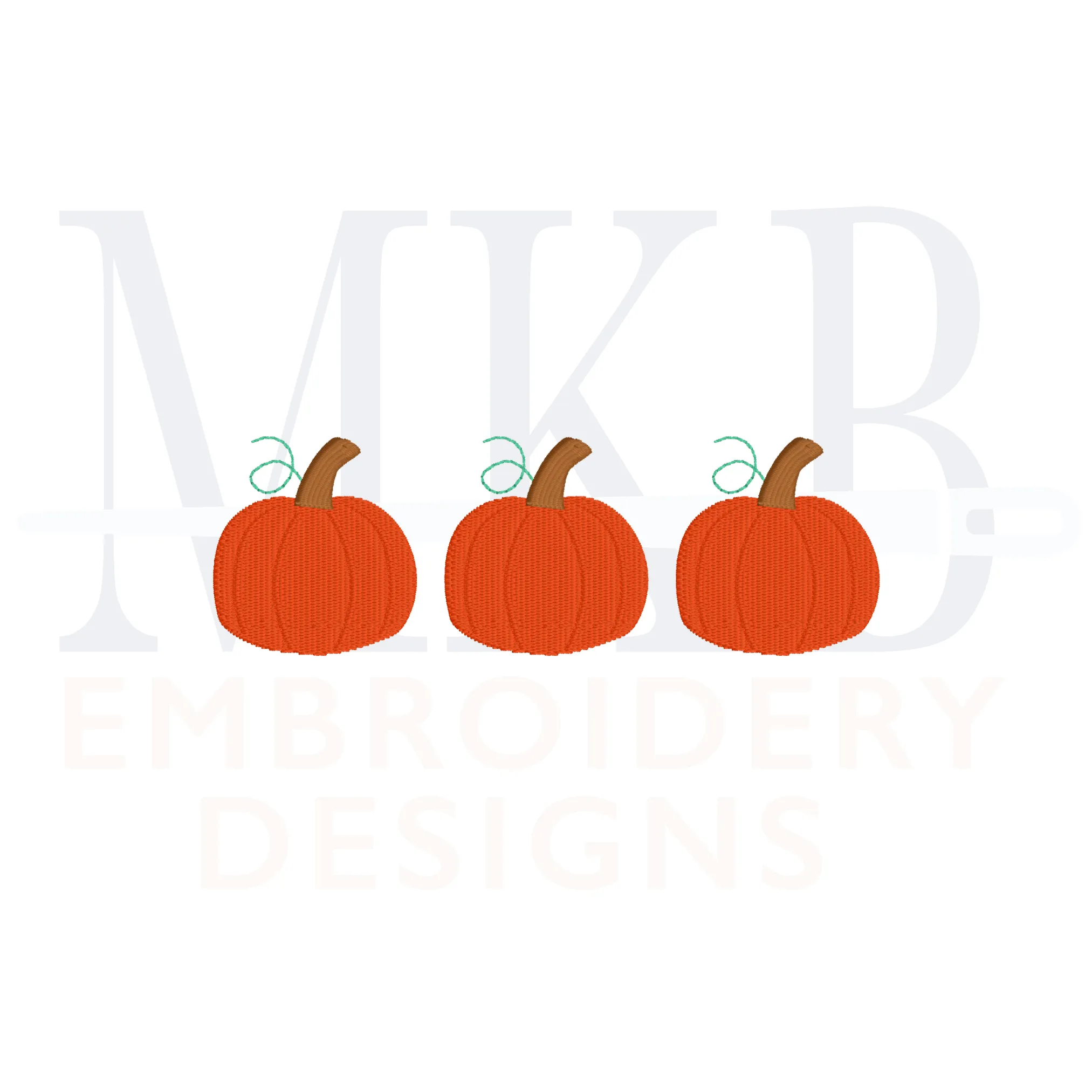 Pumpkin Trio Machine Embroidery Design File