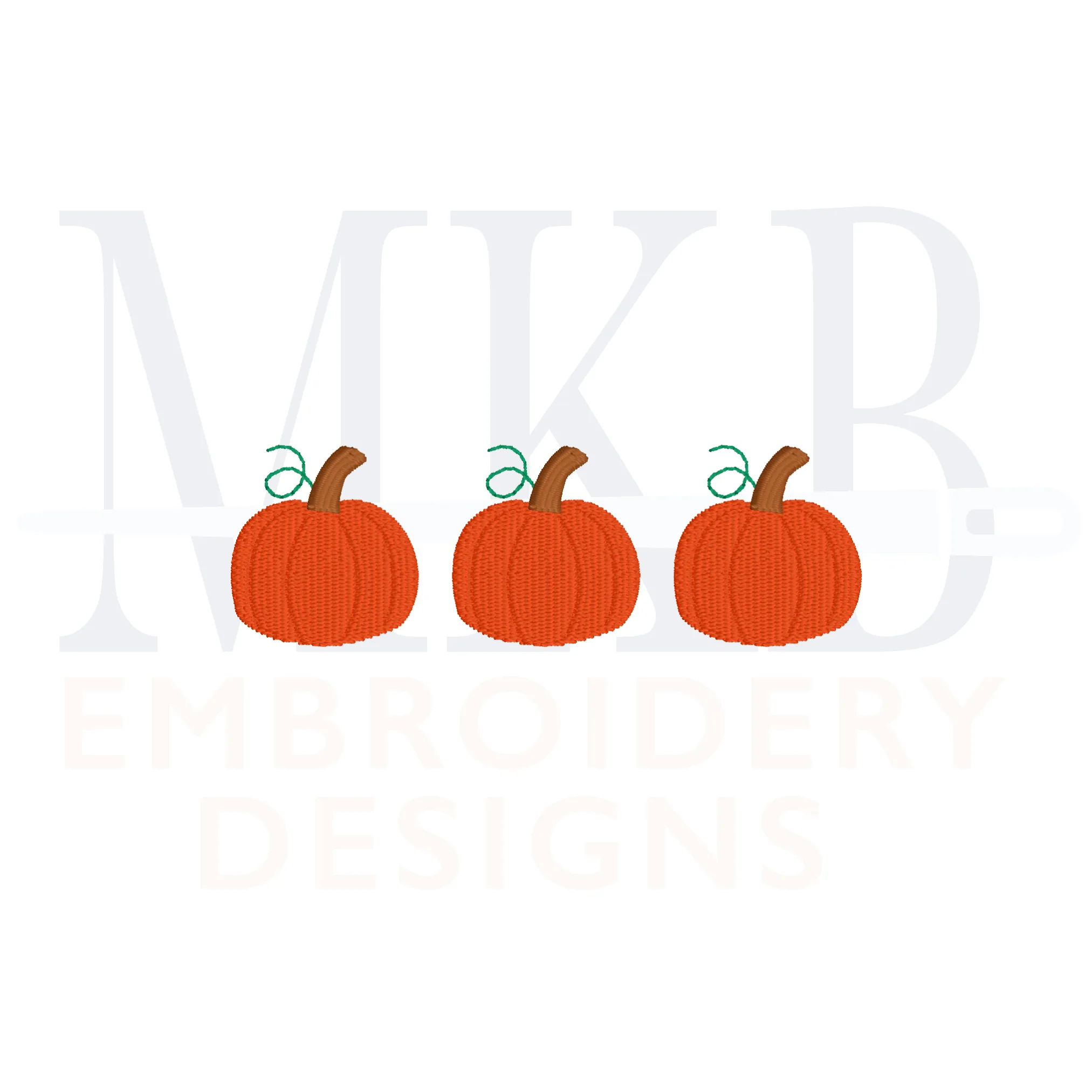 Pumpkin Trio Machine Embroidery Design File