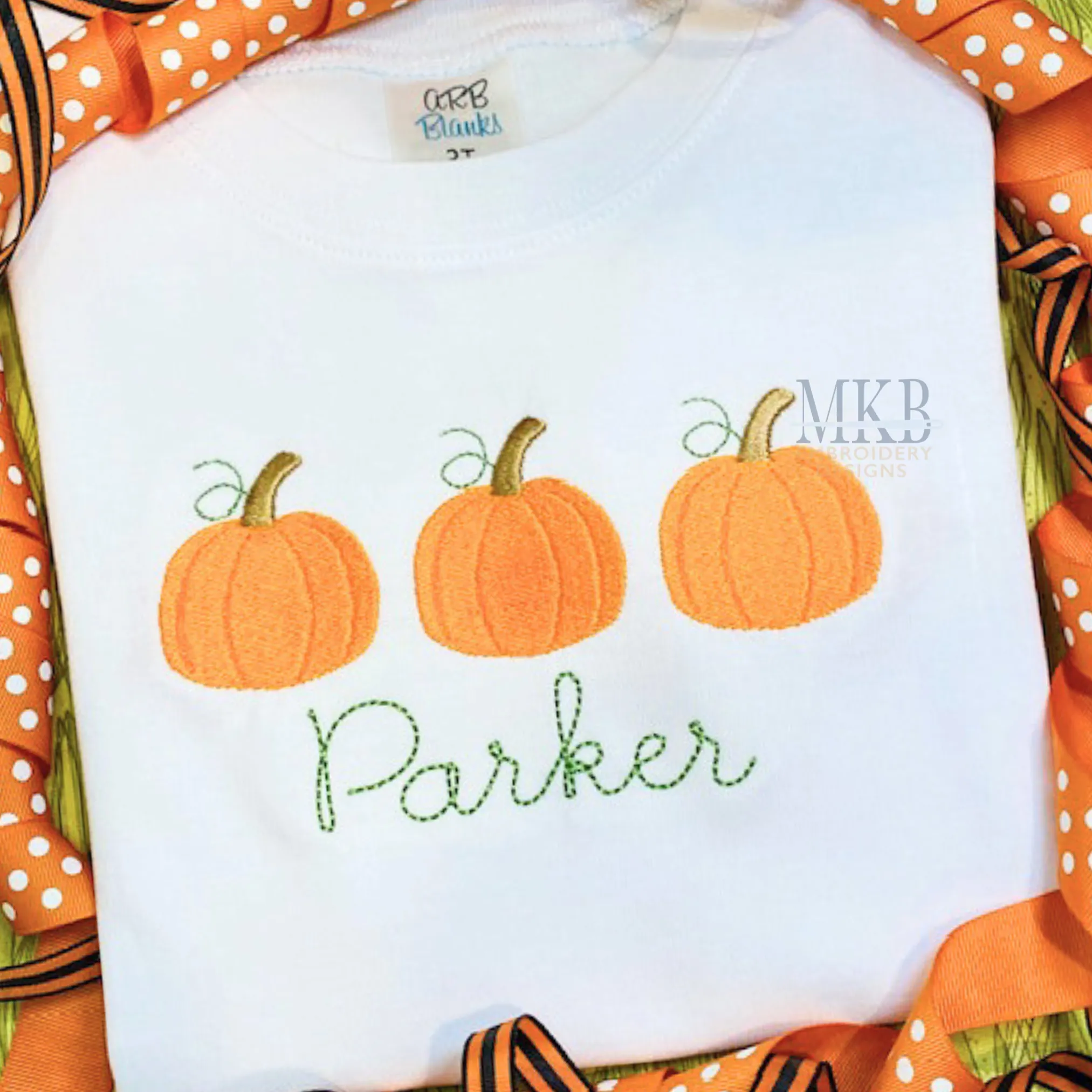 Pumpkin Trio Machine Embroidery Design File