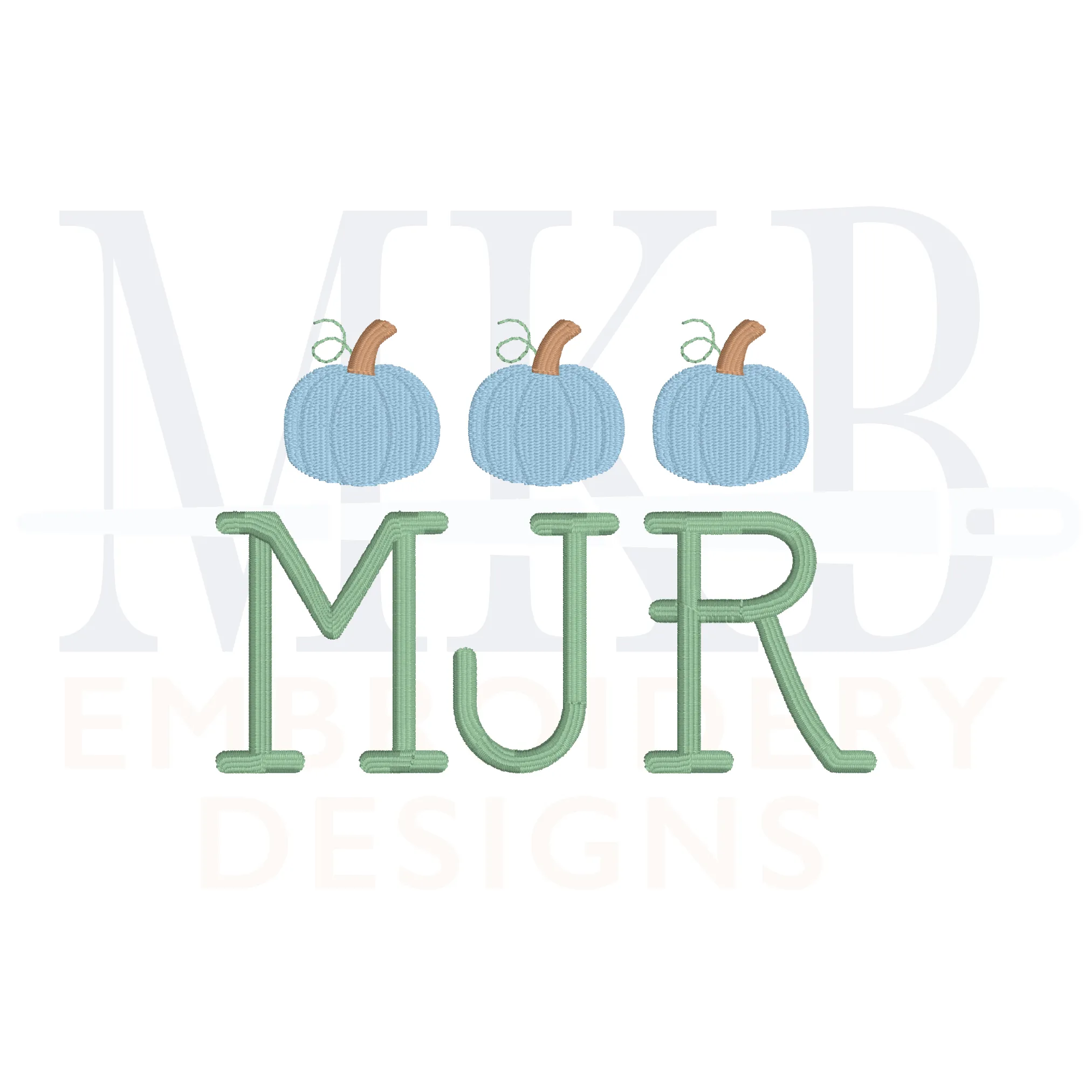 Pumpkin Trio Machine Embroidery Design File