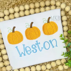 Pumpkin Trio Machine Embroidery Design File