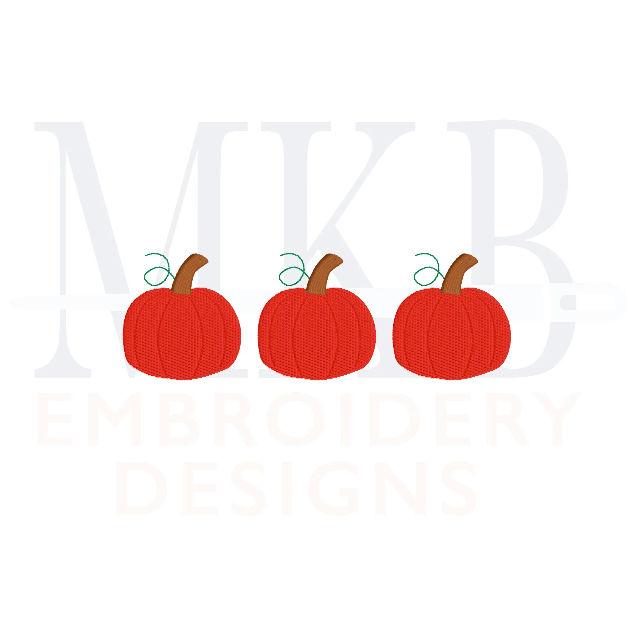 Pumpkin Trio Machine Embroidery Design File