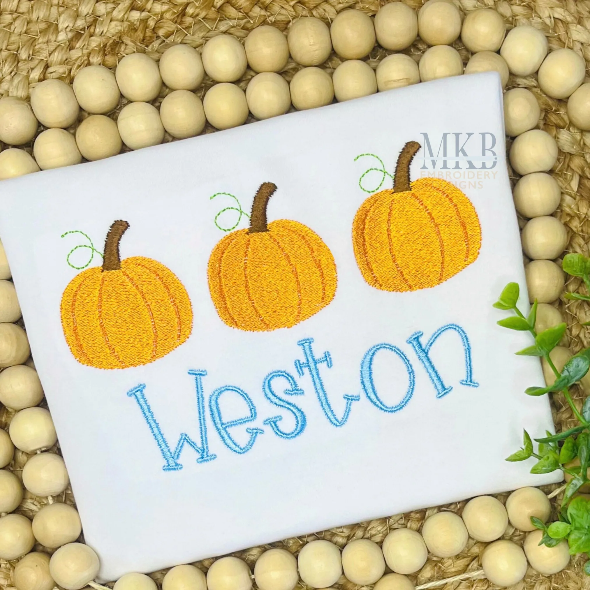Pumpkin Trio Machine Embroidery Design File