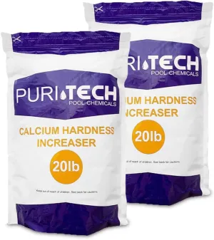 Puri Tech Swimming Pool Granular Calcium Cal Hardness Increaser Plus 40lbs - 2 Bags of 20lb