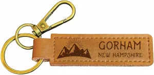 R and R Imports Gorham New Hampshire Souvenir Leather Keychain 3.25” Long Adventure Awaits