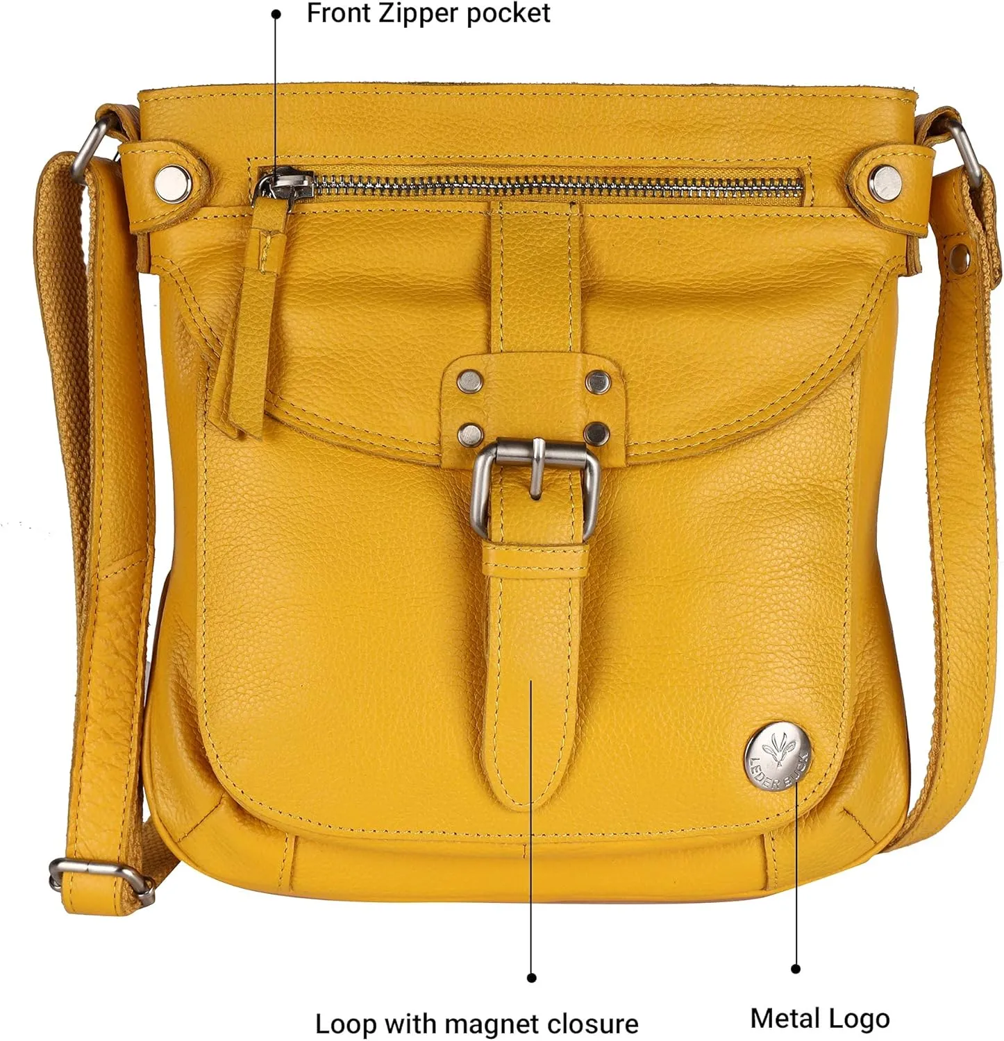 Real Leather Soft Small Womens Crossbody Handbags & Purses - Premium Sling Crossover Shoulder Bag
