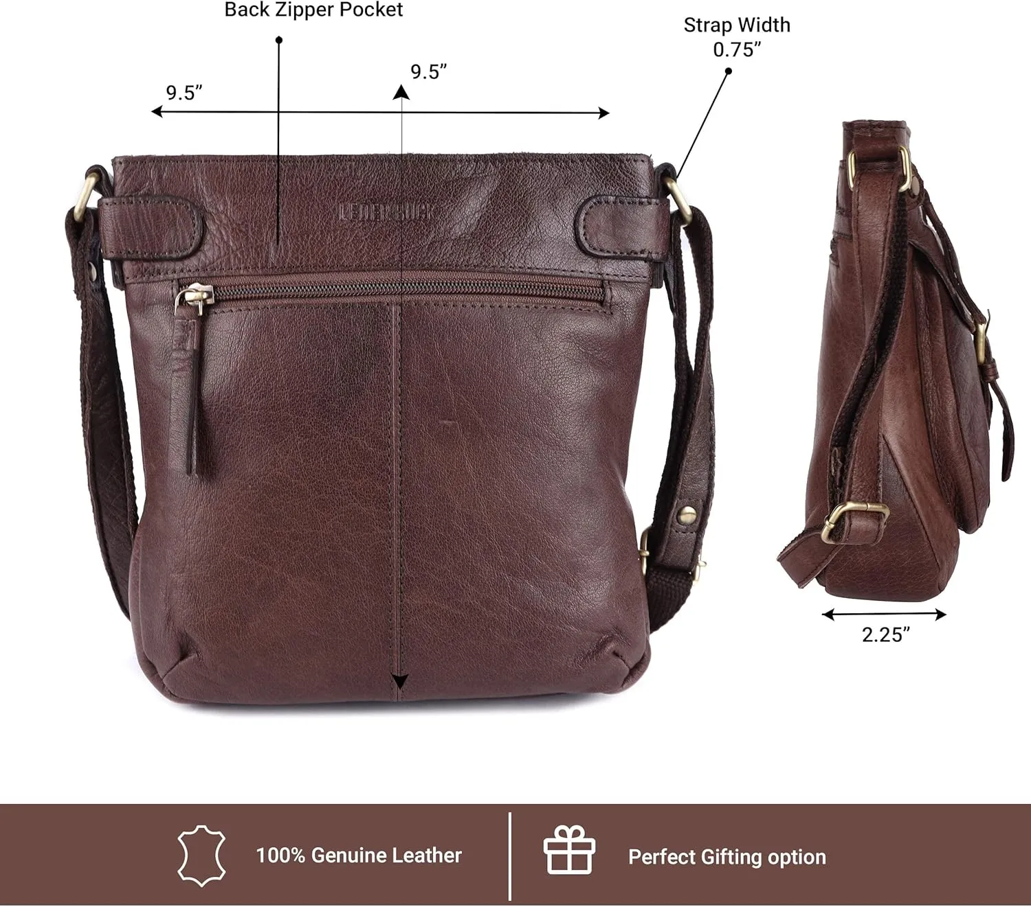 Real Leather Soft Small Womens Crossbody Handbags & Purses - Premium Sling Crossover Shoulder Bag