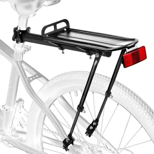 Rear Bike Rack,Bike Cargo Rack,Aluminum Alloy,Large Size Reflective,Retractable,Universal