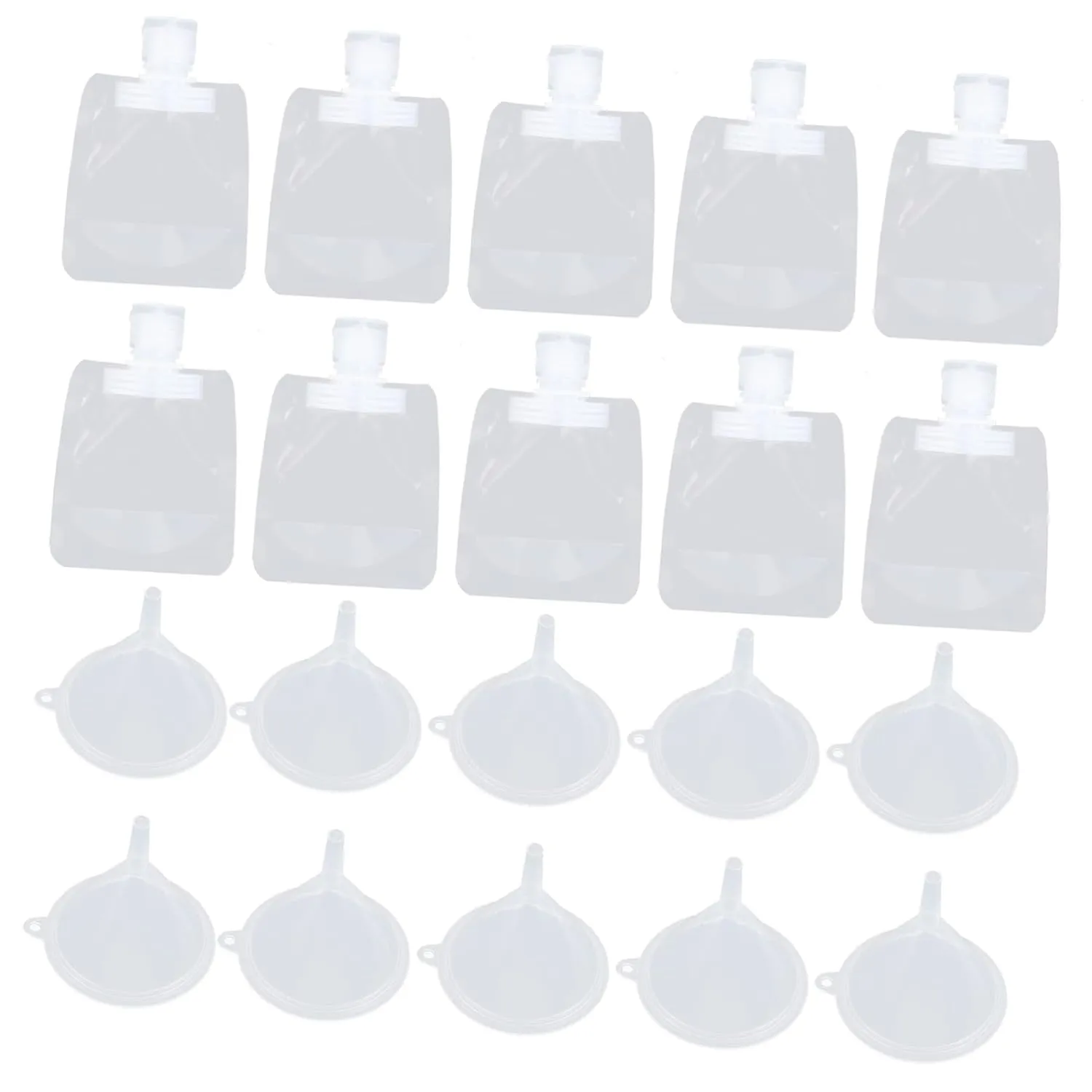 Refillable Travel Bag 20pcs Small Funnels Leak-proof Squeeze Bag for Toiletries