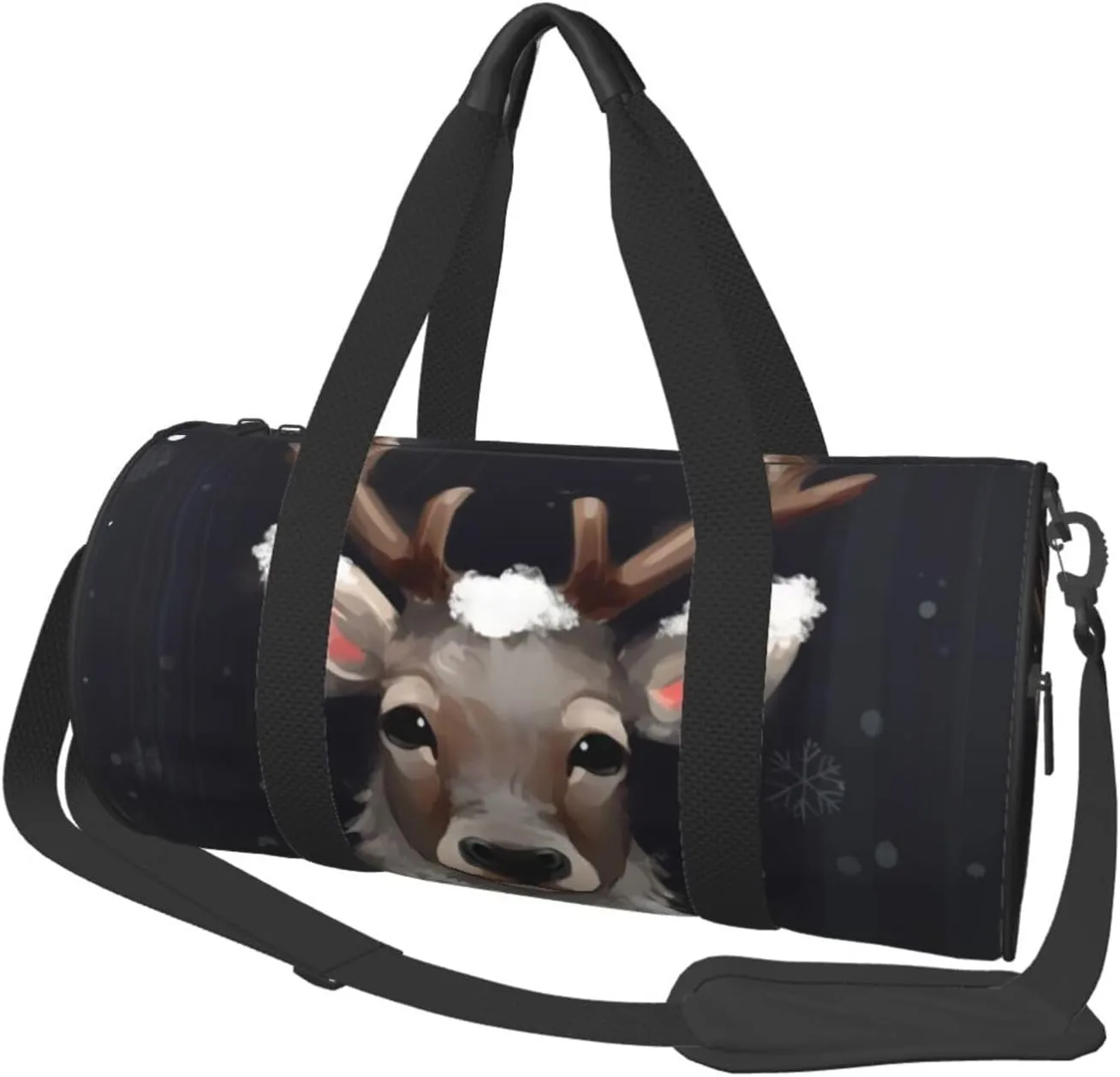 Reindeer Duffle Bag for Women Men Personal Item Travel Bags Canvas Weekender Overnight Bag Lightweight Sports Tote Gym Bags Carry On Luggage Bag