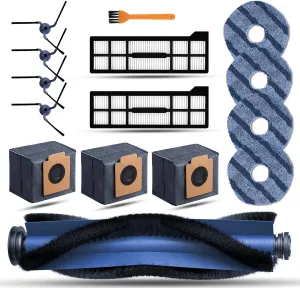Replacement Parts for Eufy Robot Vacuum X10 Pro Omni Vacuum and Mop, Set for Eufy X10 Pro Omni Accessories with Large Capacity Dust Bags, Washable Filter, Moppads, Side Brushes, Main Brush