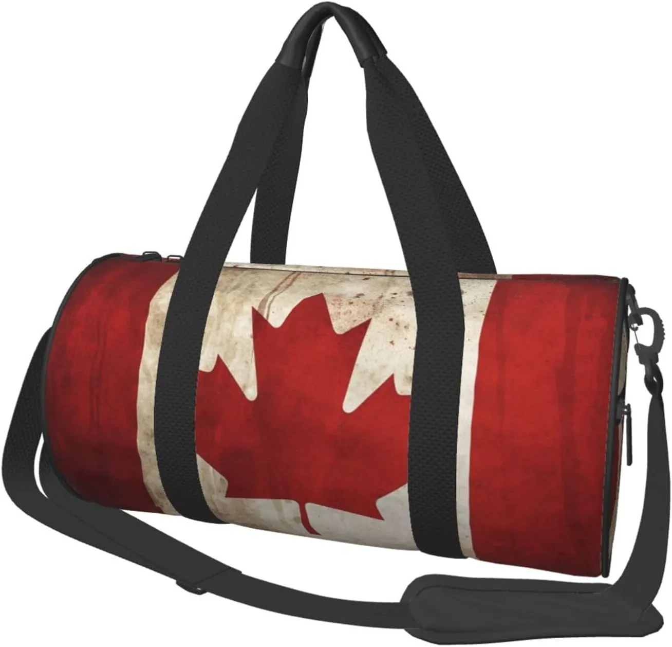 Retro Canada Flag Duffle Bag for Women Men Personal Item Travel Bag Canvas Weekender Overnight Bag Lightweight Sports Tote Gym Bag Carry On Luggage Bag