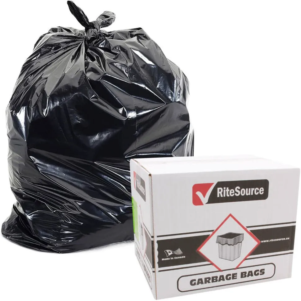 RiteSource - 30" x 38" Regular Black Garbage Bags, 250/Cs - L3038RB