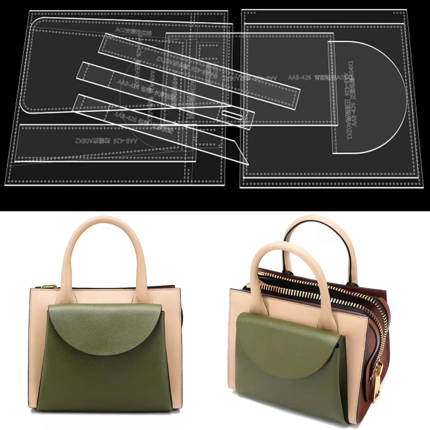 RIVEENY Shoulder Bag Handbag Acrylic Template Leather Pattern Acrylic Leather Pattern Leather Templates for Women's Crossbody Bag
