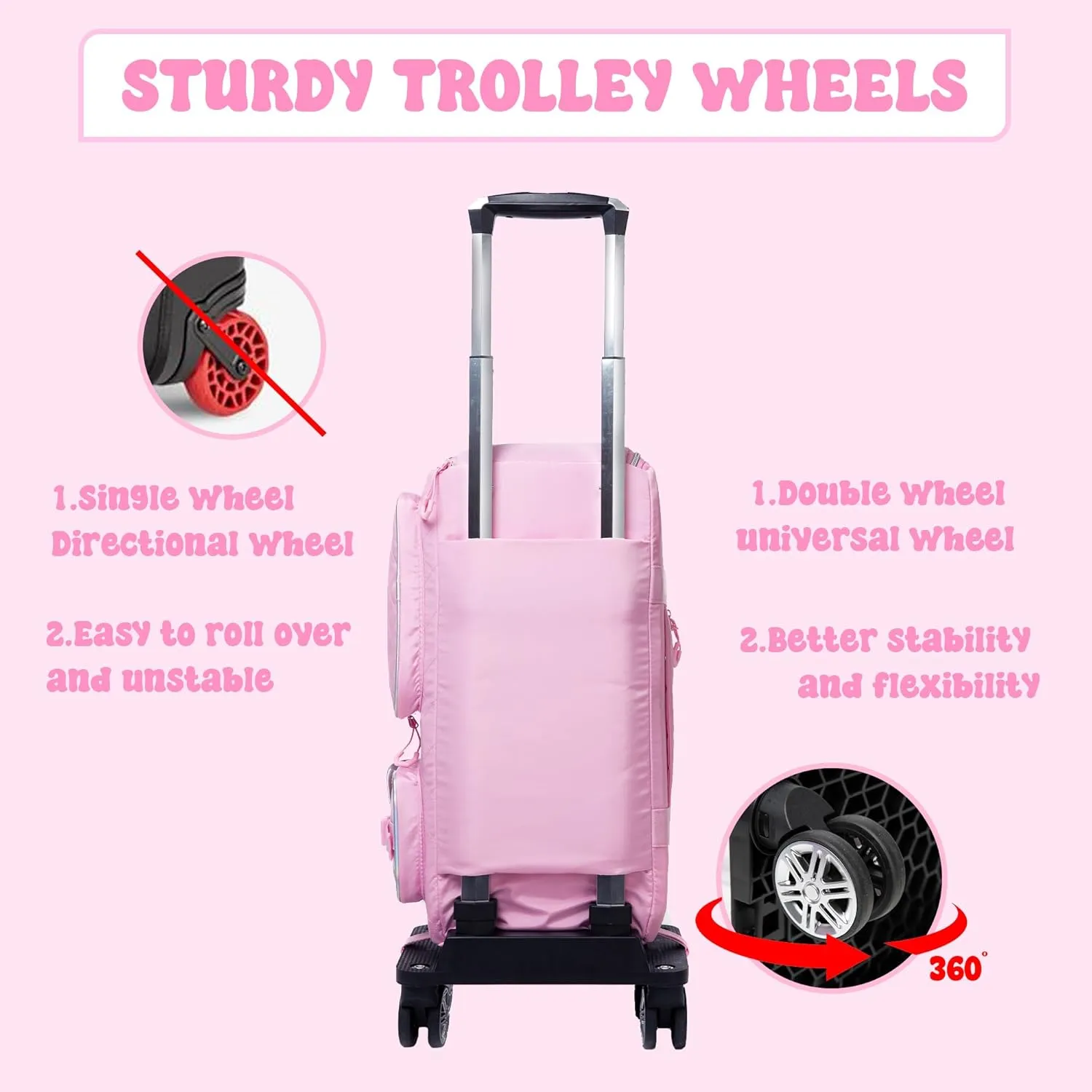 Rolling Duffle Bag with Wheels Women Travel Bag with Wheels Weekender Bags for Women with Toiletry Bag Carry On Luggage Overnight Bag for Women with Shoes Compartment
